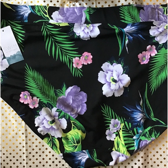 ⬇️LOWEST❌NWT CACIQUE SWIM Sz22 Tropical High Waist Swim BOTTOMS - Picture 5 of 9